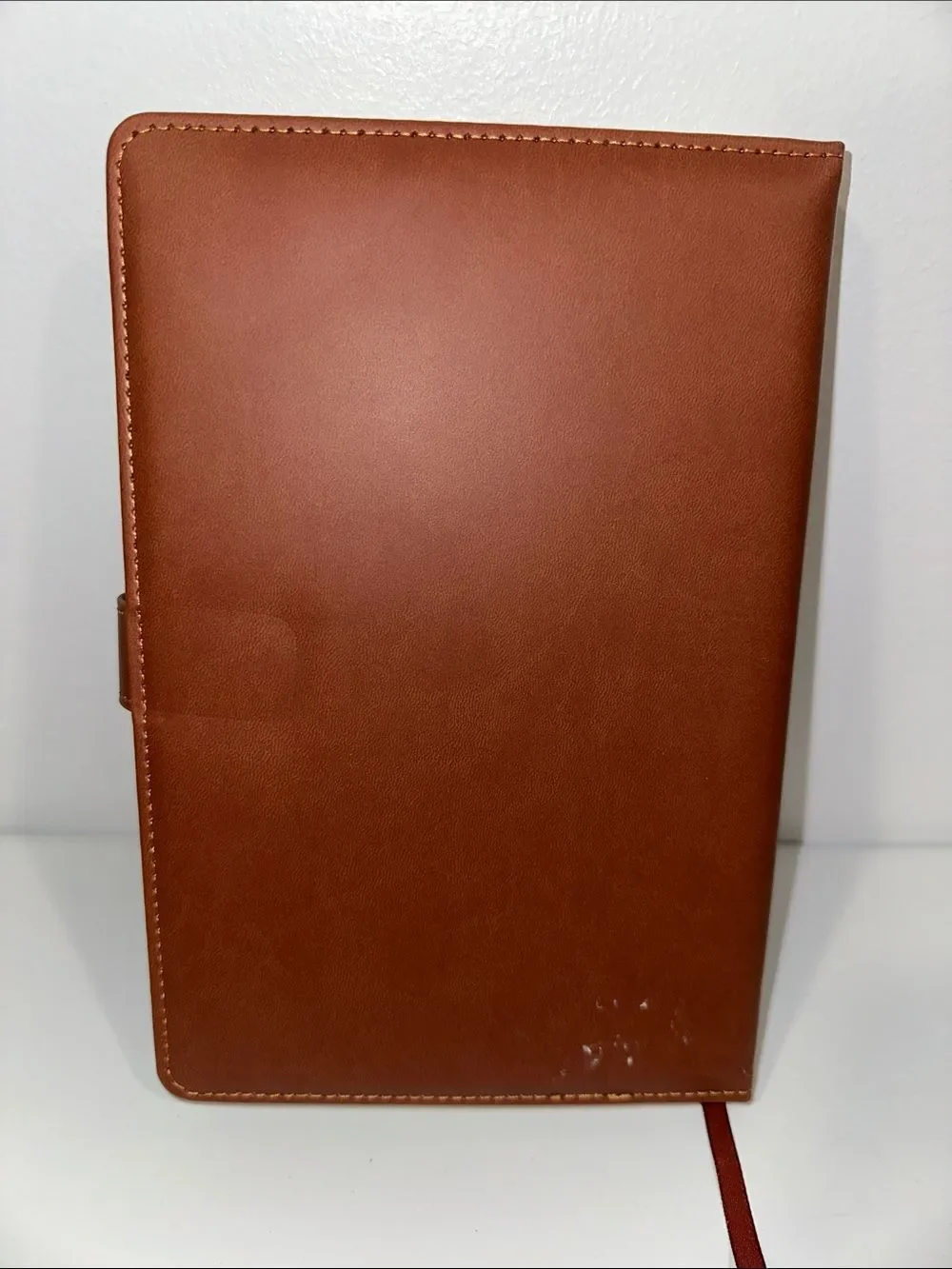 Chestnut Brown Gold Tone Bible Verse Faux Leather Bound Padded Cover Journal